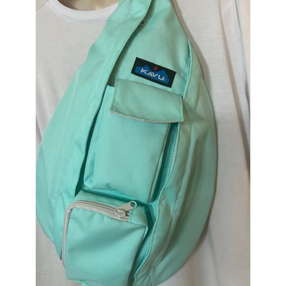 KAVU Mint Rope Sling Bag Outdoor Travel Crossbody Gift Ready Backpack - Picture 4 of 8